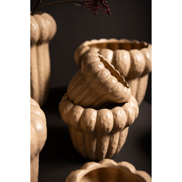 Topf – Runde Form, Keramik Material, Geripptes Design, M – Samaran | PTMD