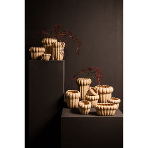 Vase - Cream Surface, Round Shape, Ceramic Material, S - Samaran | PTMD