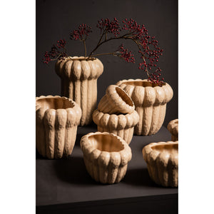 Vase - Cream Surface, Round Shape, Ceramic Material, S - Samaran | PTMD