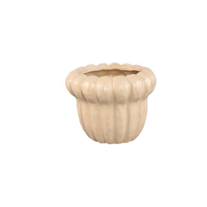 Flowerpot – Cream Surface, Round Shape, Ceramic Material, XS – Samaran | PTMD