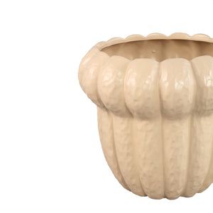 Flower pot – Cream surface, Round shape, Ceramic material, XXS – Samaran | PTMD
