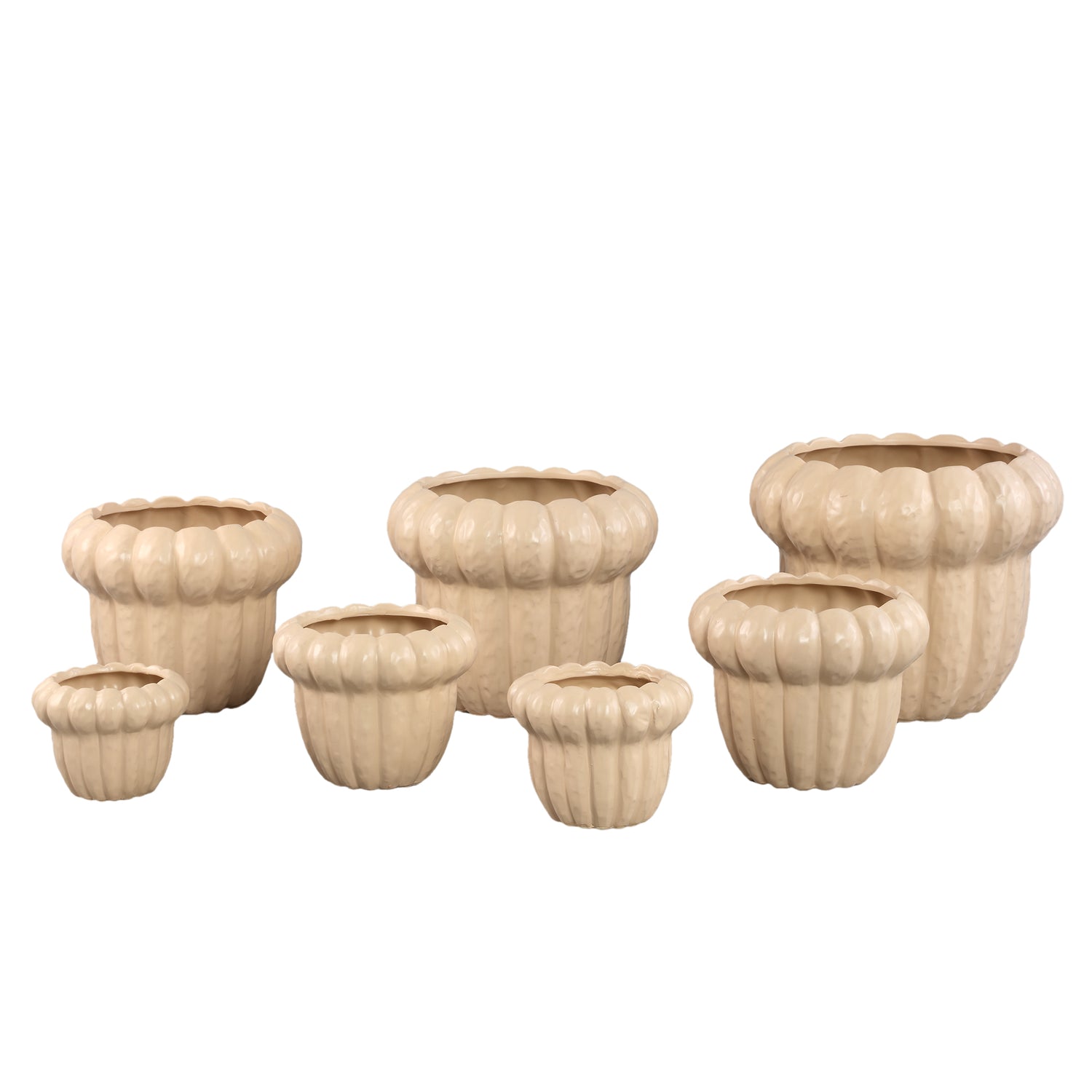 Flower pot – Cream surface, Round shape, Ceramic material, XXS – Samaran | PTMD