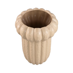 Vase - Cream Surface, Round Shape, Ceramic Material, S - Samaran | PTMD