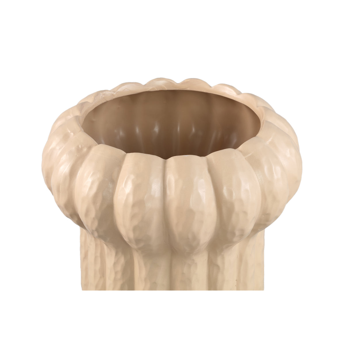 Vase - Cream Surface, Round Shape, Ceramic Material, S - Samaran | PTMD