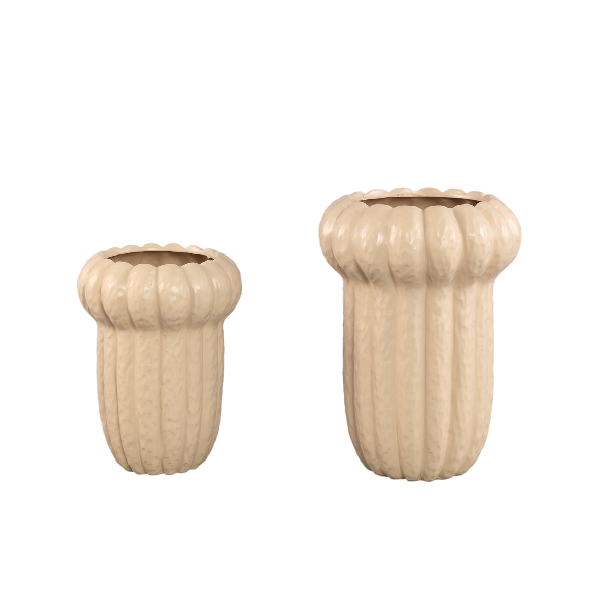 Vase - Cream Surface, Round Shape, Ceramic Material, S - Samaran | PTMD