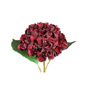 Hydrangea Blossom - Red Hydrangea Stems, Polyester Fabric | PTMD