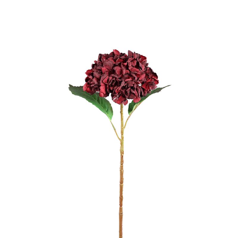 Hydrangea Blossom - Red Hydrangea Stems, Polyester Fabric | PTMD