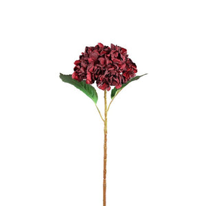 Hydrangea Blossom - Red Hydrangea Stems, Polyester Fabric | PTMD