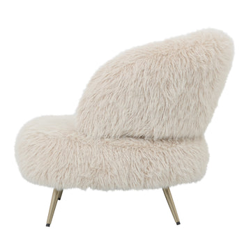 Sessel – Felloptik Stoffbezug, Beige Oberfläche, Gepolsterte Sitzfläche – Franklyn | PTMD