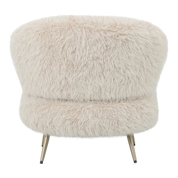 Sessel – Felloptik Stoffbezug, Beige Oberfläche, Gepolsterte Sitzfläche – Franklyn | PTMD