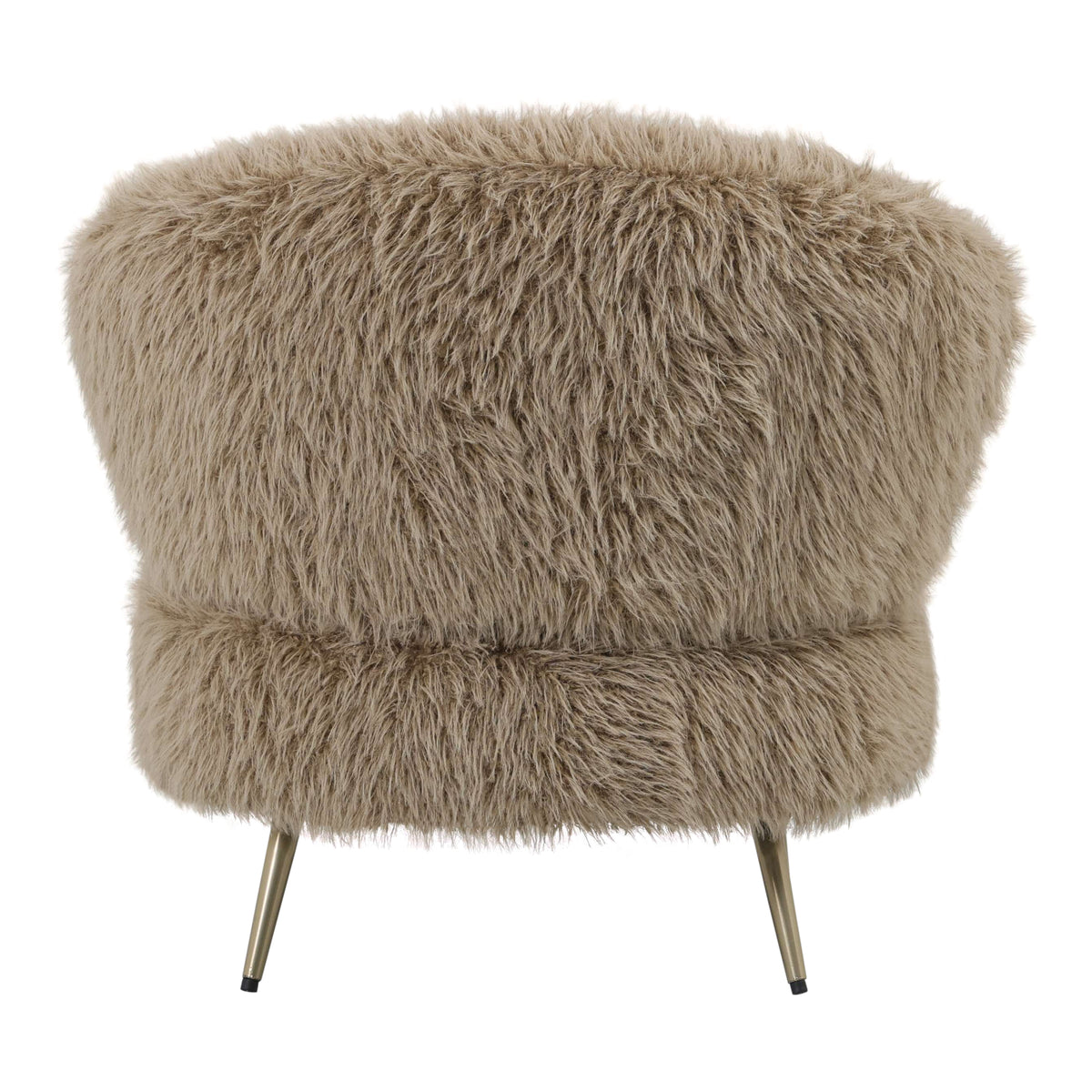 Armchair – Faux Fur Fabric Upholstery, Brown Surface, Upholstered Seat – Franklyn | PTMD