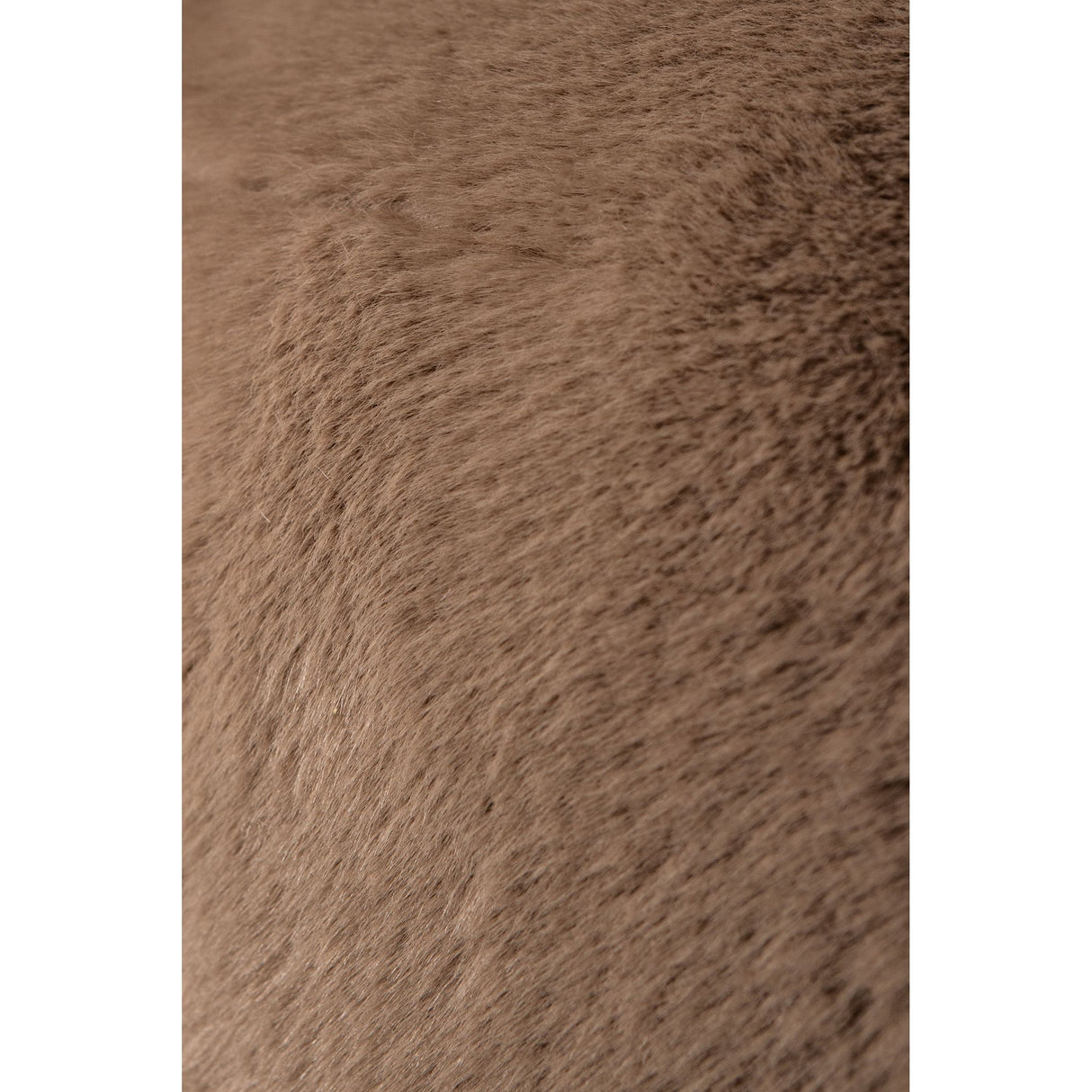 Armchair – Faux Fur Fabric Upholstery, Mocha Finish, Padded Seat – Aphrodite | PTMD