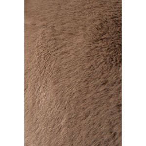 Armchair – Faux Fur Fabric Upholstery, Mocha Finish, Padded Seat – Aphrodite | PTMD