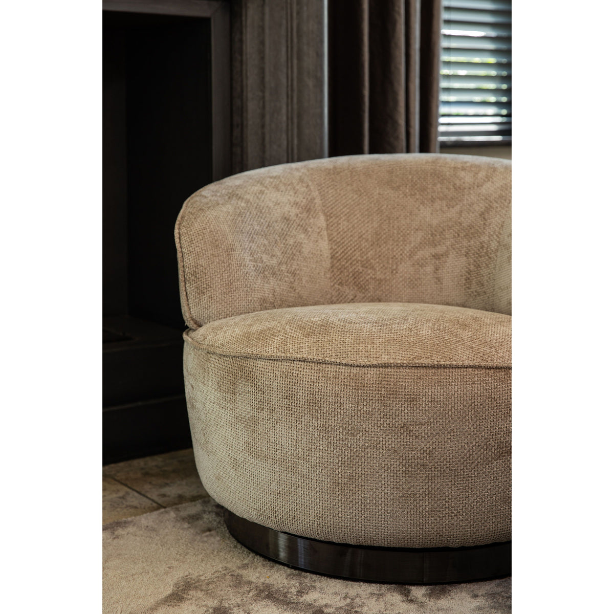 Armchair – Eden Fabric Upholstery, Beige Surface, Padded Seat – Filou | PTMD