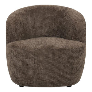 Armchair – Eden Fabric Upholstery, Brown Finish, Upholstered Seat – Grasa | PTMD