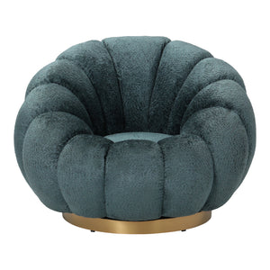 Armchair - Euphoria Fabric Upholstery, Teal Finish, Gold Metal Frame - Daisy | PTMD