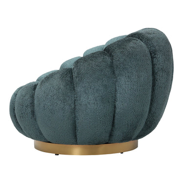 Sessel – Euphoria Stoffbezug, Teal Oberfläche, Gold Metallgestell – Daisy | PTMD