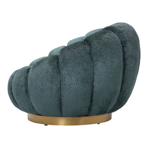 Armchair - Euphoria Fabric Upholstery, Teal Finish, Gold Metal Frame - Daisy | PTMD