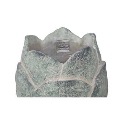 Blumentopf - Zement, Blumenform, Strukturierte Oberfläche, Grüne Farbe, S – Flowi | PTMD