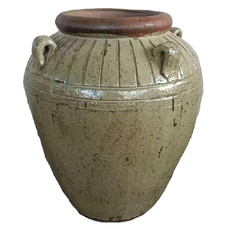 Pot - Ceramic Material, Round Shape, Natural Blue, Low Shape - Lisie | PTMD