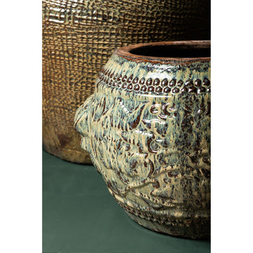 Pot – Ceramic Material, Dragon Pattern, Natural Blue – Lisie | PTMD
