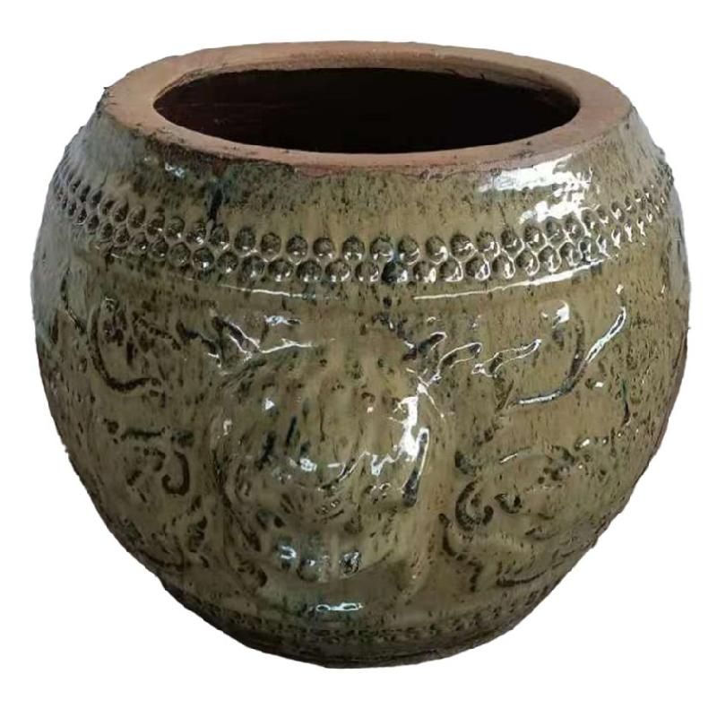 Pot – Ceramic Material, Dragon Pattern, Natural Blue – Lisie | PTMD