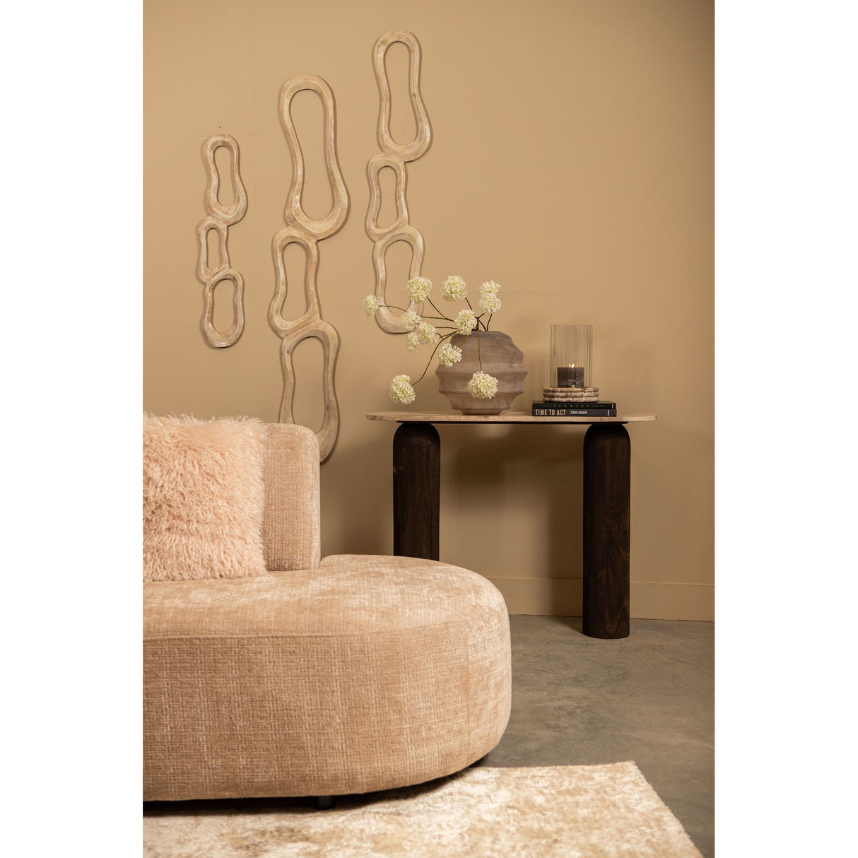 Cast Aluminum Wall Panel in Beige with Abstract Design, Open Look, S – Camare | PTMD