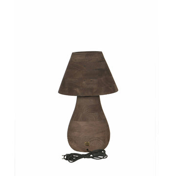 Tischlampe aus Mangoholz, braun, rund, naturbelassen, dekorativ, niedrig – Peake | PTMD