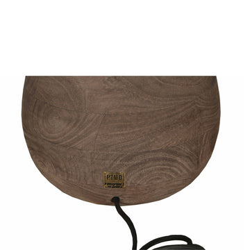 Tischlampe aus Mangoholz, braun, rund, naturbelassen, dekorativ, niedrig – Peake | PTMD