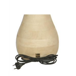 Tischlampe aus Mangoholz, naturfarben, rund, naturbelassen, dekorativ, niedrig – Peake | PTMD