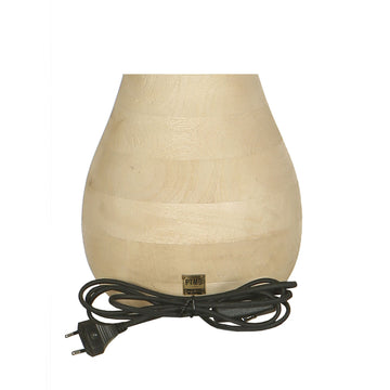 Tischlampe aus Mangoholz, naturfarben, rund, naturbelassen, dekorativ, niedrig – Peake | PTMD