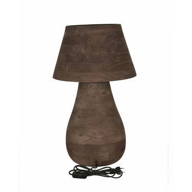 Tischlampe aus Mangoholz, braun, rund, naturbelassen, dekorativ, groß – Peake | PTMD