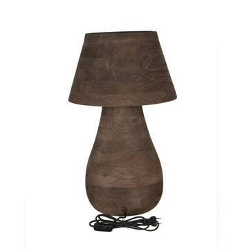 Tischlampe aus Mangoholz, braun, rund, naturbelassen, dekorativ, groß – Peake | PTMD