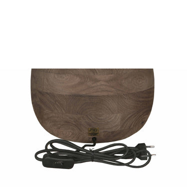 Tischlampe aus Mangoholz, braun, rund, naturbelassen, dekorativ, groß – Peake | PTMD