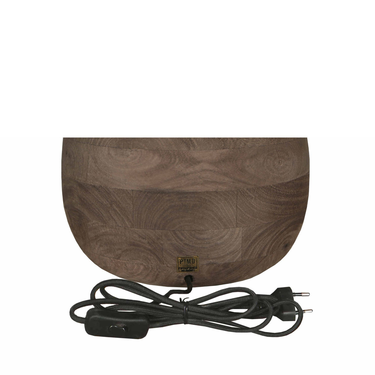 Tischlampe aus Mangoholz, braun, rund, naturbelassen, dekorativ, groß – Peake | PTMD