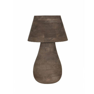Tischlampe aus Mangoholz, braun, rund, naturbelassen, dekorativ, groß – Peake | PTMD