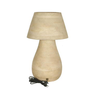 Tischlampe aus Mangoholz, naturfarben, rund, naturbelassen, dekorativ, groß – Peake | PTMD