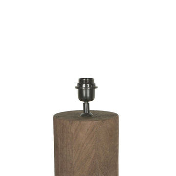 Mango Wood Floor Lamp with Brown Shade and Round Columnar Design – Elaine | PTMD