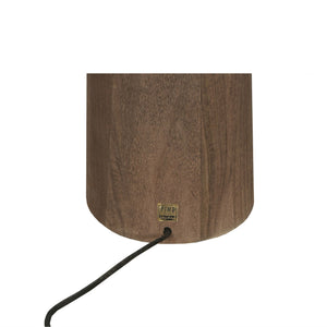 Mango Wood Floor Lamp with Brown Shade and Round Columnar Design – Elaine | PTMD