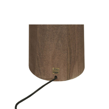 Mango Wood Floor Lamp with Brown Shade and Round Columnar Design – Elaine | PTMD