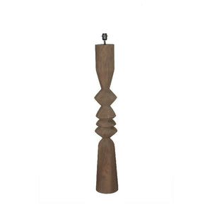 Mango Wood Floor Lamp with Brown Shade and Round Columnar Design – Elaine | PTMD