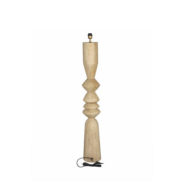 Mango wood floor lamp with natural shade and cylindrical design in a round shape – Elaine | PTMD