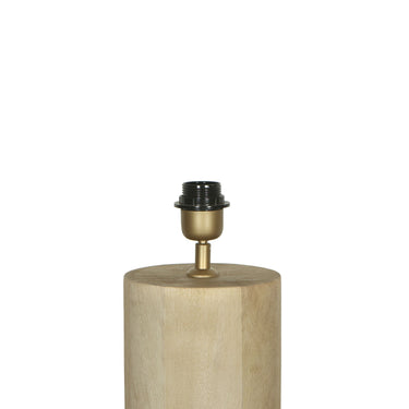 Mango wood floor lamp with natural shade and cylindrical design in a round shape – Elaine | PTMD