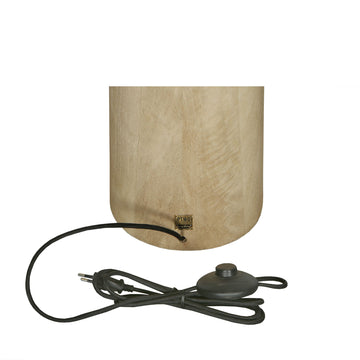 Mango wood floor lamp with natural shade and cylindrical design in a round shape – Elaine | PTMD
