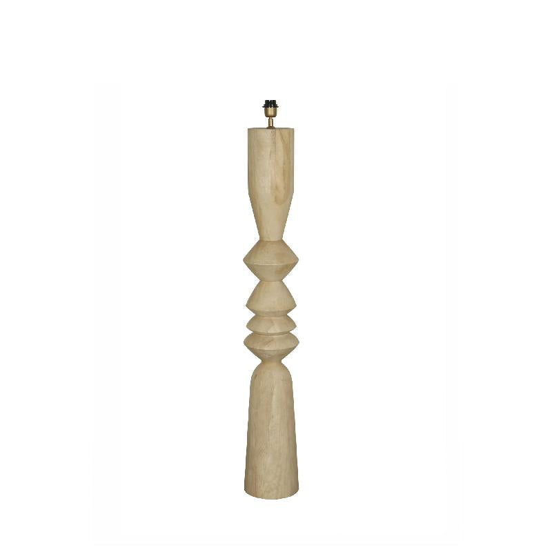Mango wood floor lamp with natural shade and cylindrical design in a round shape – Elaine | PTMD