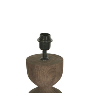Tischlampe aus Mangoholz mit Braunton und schlankem Design in runder Form – Elaine | PTMD