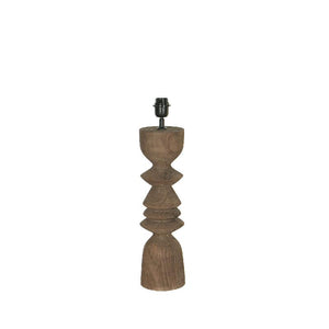 Tischlampe aus Mangoholz mit Braunton und schlankem Design in runder Form – Elaine | PTMD
