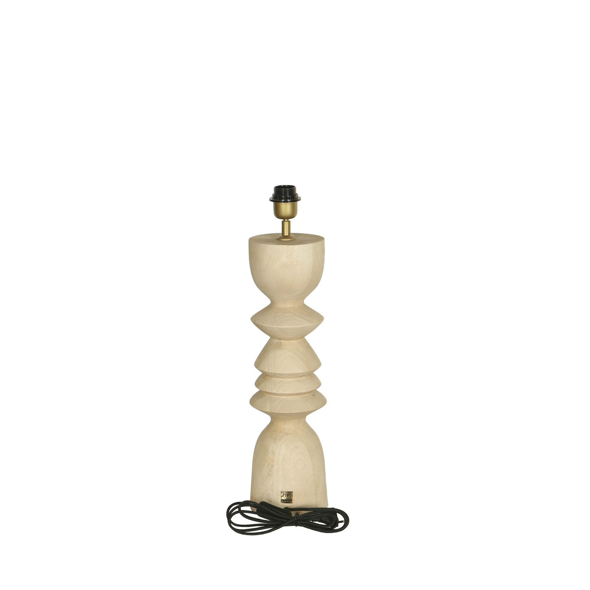 Tischlampe aus Mangoholz mit Naturton und schlankem Design in runder Form – Elaine | PTMD