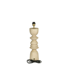 Tischlampe aus Mangoholz mit Naturton und schlankem Design in runder Form – Elaine | PTMD