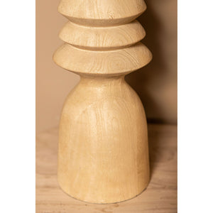 Tischlampe aus Mangoholz mit Naturton und schlankem Design in runder Form – Elaine | PTMD